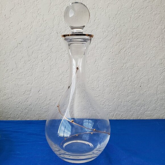 Pier 1 Other - VTG Gold Dot Swirl Glass Decanter 2004